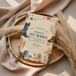 Convite Botas de Cowboy Rústicas 1º Aniversário