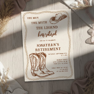 Convite Botas de Cowboy Rústico Ocidental Moderno Aposenta