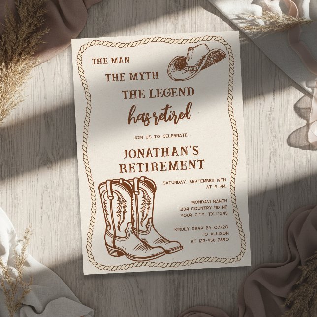 Convite Botas de Cowboy Rústico Ocidental Moderno Aposenta (Criador carregado)