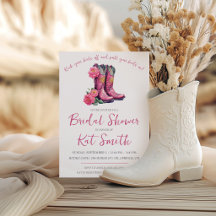 Botas de Cowgirl Western e Flores Chá de Noiva