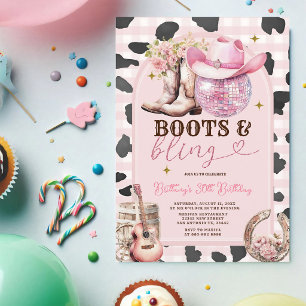 Convite Botas e Brilho Aniversário Vaqueira Western