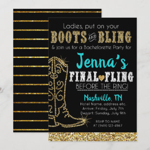 Convite Botas e Brilho Festa Country Western Nashville
