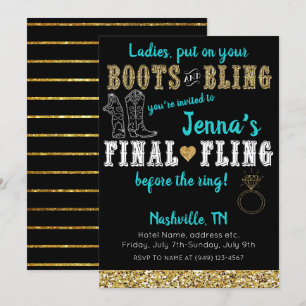 Convite Botas e Brilho Festa Country Western Nashville