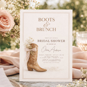 Convite Botas e Brunch Arco Floral Chá de Noiva