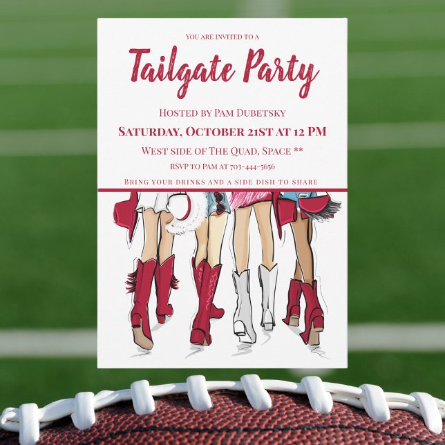Convite Botas e Chapéus de Cowboy Alabama Tailgate  (Criador carregado)