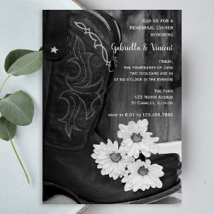 Convite Botas e margaridas de vaqueiro que Wedding o