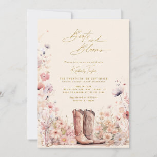 Convite Botas & Flores Florais Chá de Noiva Cowgirl