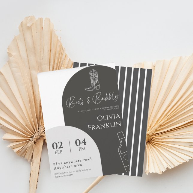 Convite Botas modernas e chá de panela espumante (Criador carregado)
