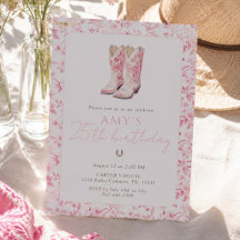 Botas ocidentais florais de aniversário de 25 anos