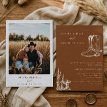Botas Ocidentais Minimalistas País Foto Casamento