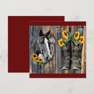 Convite Botas ocidentais rústicas de cowboy de cavalo Gira
