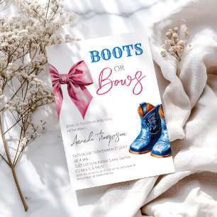 Convite Botas Western ou Arco Azul Rosa Revelação de Gêner