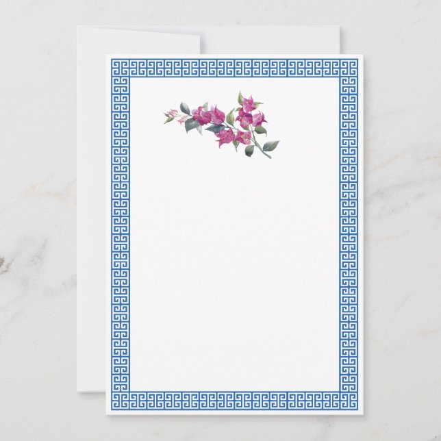 Convite Bougainvillea grega do Mediterrâneo Convite-chave (Frente)