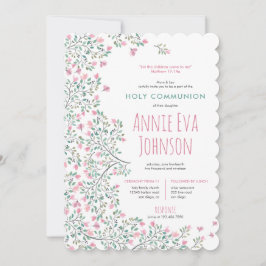 Convite Bougainvillea Primeira Comunhão Sagrada