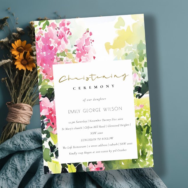 Convite Bougainvillea tropical verde rosa (Criador carregado)