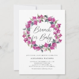 Convite Bougainvillea Wreath Chá de fraldas Brunch