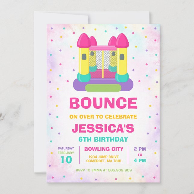 Convite Bounce House Birthday Invitation (Frente)