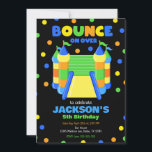 Convite Bounce House Jump Birthday Party<br><div class="desc">Colorful Boy Bounce House Birthday Party Invitation
All designs are © Happy Panda Print</div>