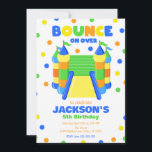 Convite Bounce House Jump Birthday Party<br><div class="desc">Colorful Boy Bounce House Birthday Party Invitation
All designs are © Happy Panda Print</div>