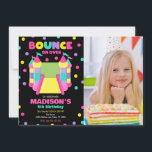 Convite Bounce House Jump Birthday Party Photo<br><div class="desc">Colorful Girl Bounce House Birthday Party Invitation
All designs are © Happy Panda Print</div>