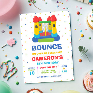 Convite Bounce House Jump Kids Birthday Invitation