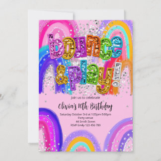 Convite Bounce Party Birthday Any Age Invitation