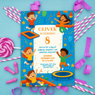 Convite Bouncy Adventure Birthday Fiesta