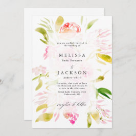 Convite bouquet de Watercolor Rose