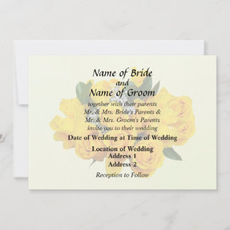 Convite Bouquet of Yellow Roses and Baby’s Breath