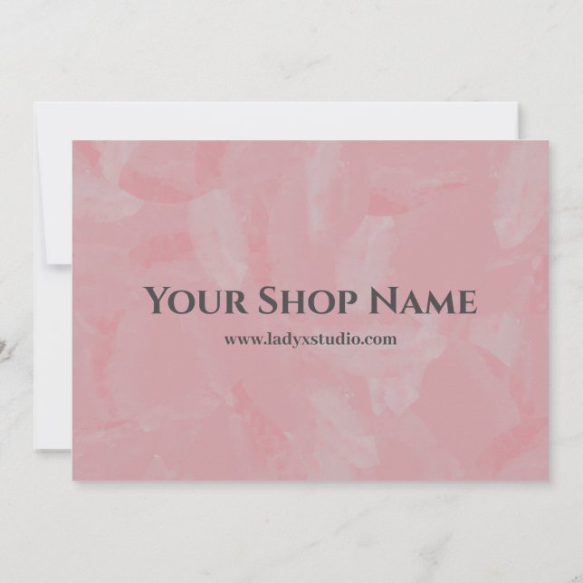 Convite Boutique Pink Oil Painting Obrigado Desconto (Verso)