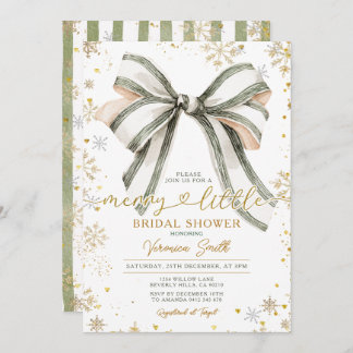Convite Bow coquette Merry Little Christmas Bridal Shower