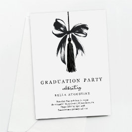 Convite Bow Graduation Invitation Girl High School College