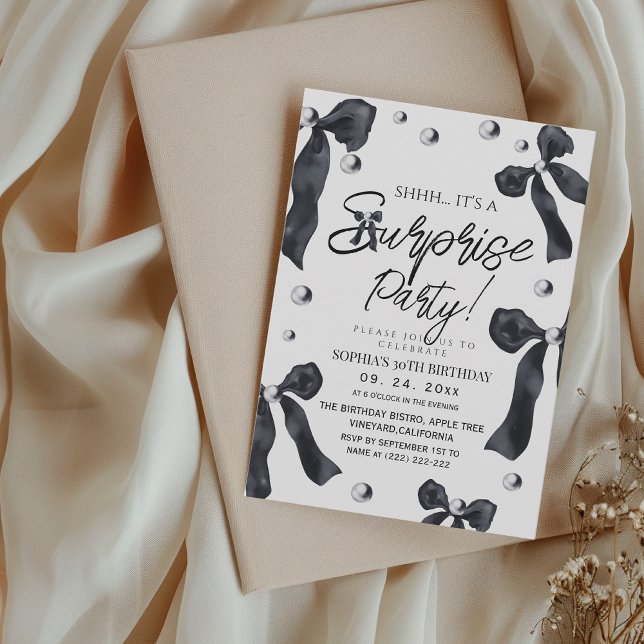 Convite  Bow Surprise 30th Birthday Party  (Criador carregado)