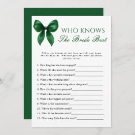 Convite Bow Who Knows The Bride Best Bridal Shower Game
