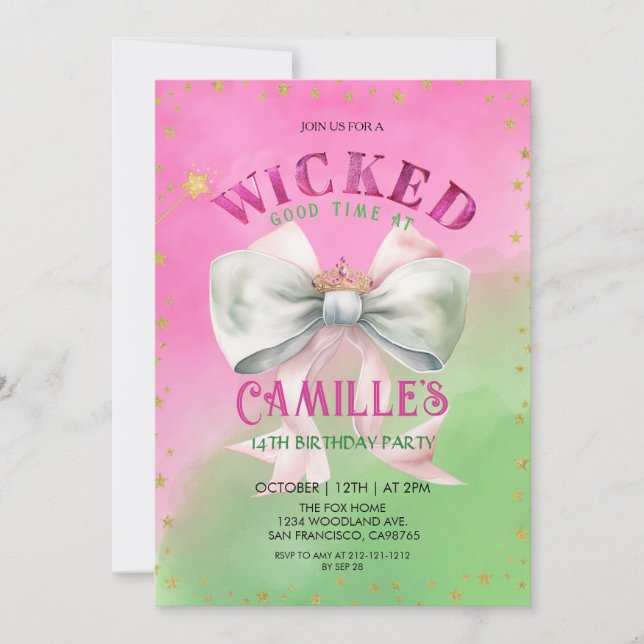 Convite Bow Wicked Birthday Party  Invitation (Frente)