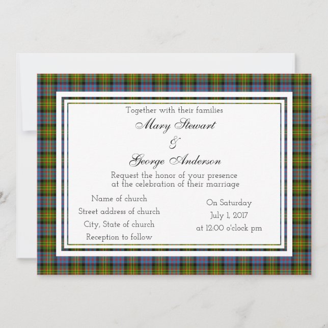 Convite Bowie Scottish Wedding Invitation (Frente)