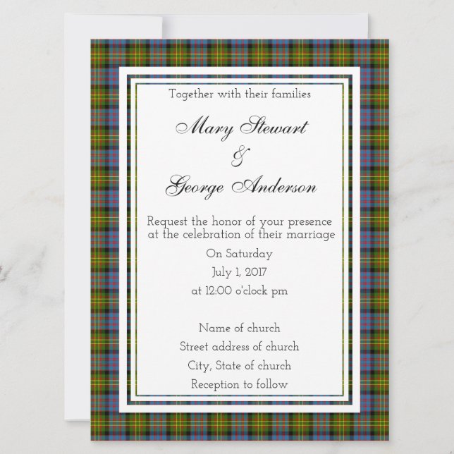 Convite Bowie Scottish Wedding Invitation (Frente)