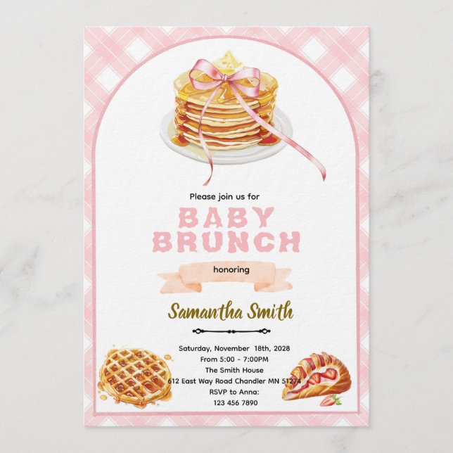 Convite Bows Brunch Party Invitation (Frente)