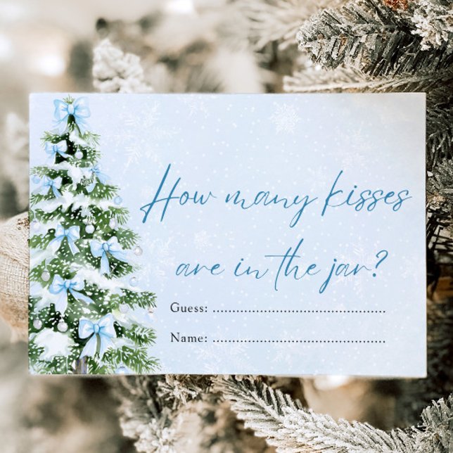 Convite Bows Christmas How Many Kisses Baby Shower Game (Bows Christmas How Many Kisses Baby Shower Game)