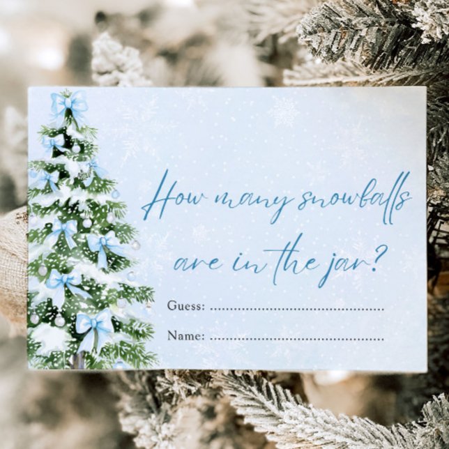 Convite Bows Christmas How Many Snowballs Baby Shower Game (Bows Christmas How Many Snowballs Baby Shower Game )