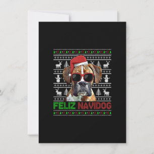 Convite Boxer Dog Feliz Navidog Feliz Natal Engraçado