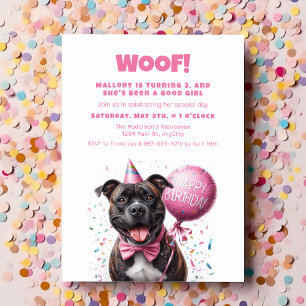 Convite Boxer Feliz de Aniversário com Personalidade de Ba