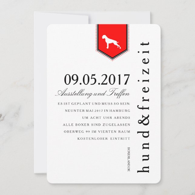 Convite Boxer Hunde Einladung (Frente)