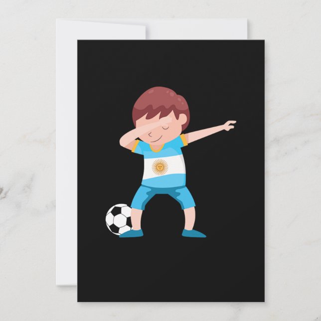 Convite Boy Argentina Football Floss Soccer Player Gift (Frente)