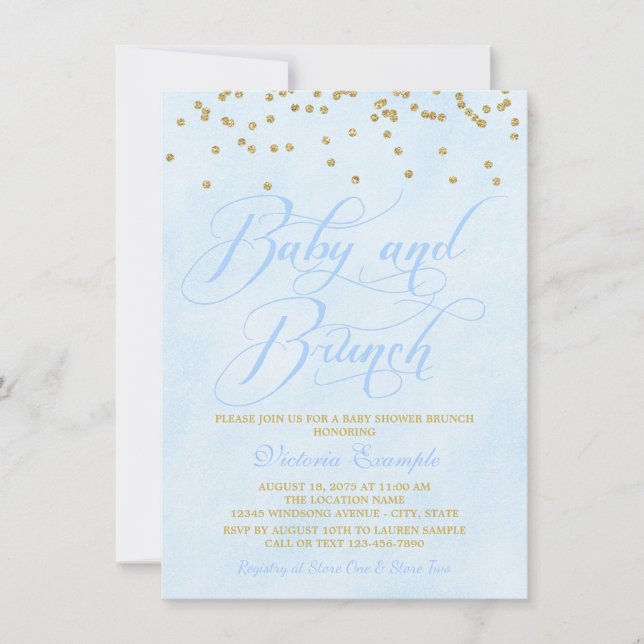 Convite Boy Baby Brunch Baby Shower (Frente)