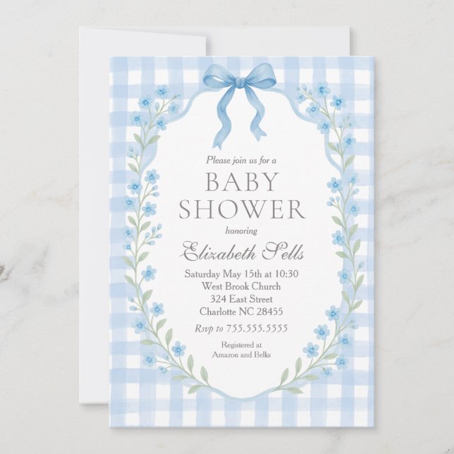 Convite Boy Baby Shower Invitation, Boy baby shower (Frente)