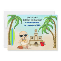 Boy Beach Sandcastle n Surfboard primeiro aniversa