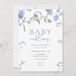 Convite Boy Blue Baby in Bloom Chá de fraldas Invitation