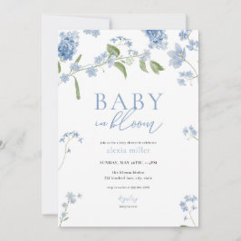 Convite Boy Blue Baby in Bloom Chá de fraldas Invitation