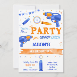 Convite Boy Blue e Orange Dart Gun